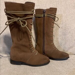 Joyfolie Eliza Brown Suede Lace-Up Boots in Nutmeg size 6 Toddler